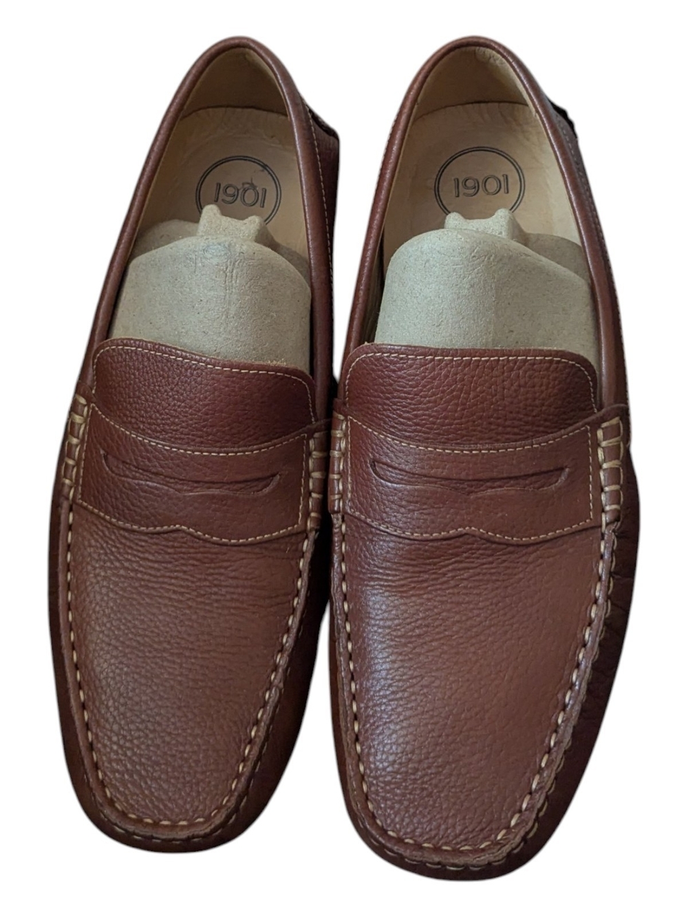 1901 Men’s Chestnut Brown Leather Penny Loafers Size 10